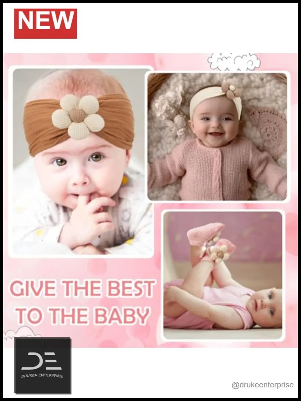Baby Girl Flower Headbands and Cotton Socks Set, Newborn Toddler Accessories